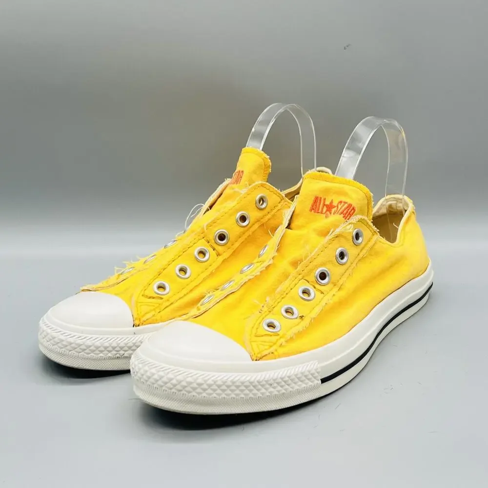 Converse Shoes Mens 8 Yellow Canvas All Star Slip On Casual Sneakers Comfort